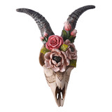 Flor Oveja Cabeza Escultura Cráneo Ornamento Decorativo