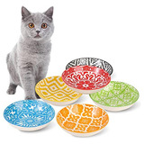 Juego De Cuencos De Ceramica Para Gatos, Cuenco Ancho Y Poco