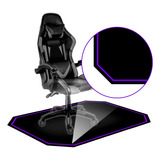 Tapete Protetor Piso Cadeira Gamer Borda Roxo 120x85cm 