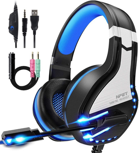 Fone Gamer Importado Eua Npet Gaming Pc Ps4  Azul Exclusivo