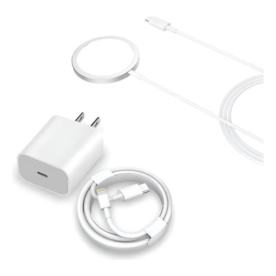 Kit Cargador Inalámbrico MagSafe 15W + Cubo 20W + Cable USB-C para iPhone | Meses sin interés