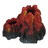 Adorno Resina Volcán Con Lava 17x10x13 Cm Acuario Polypteram