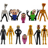 12x Skibidi Toilet Vs Clock Man Figura Juguete Modelo Regalo