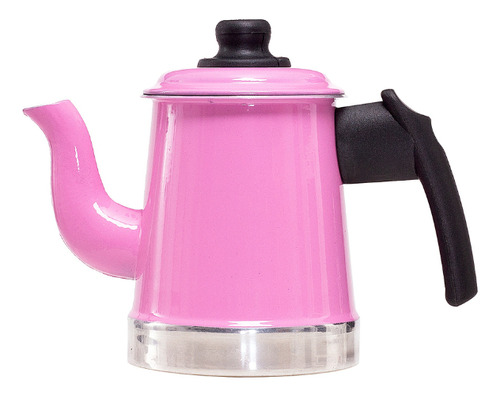 Bule Individual De Alumínio Rosa P/ Café Leite Chá 650ml