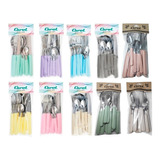 Set X16 Cubiertos Carol Soft Cuchillo Tenedor Cuchara Pastel