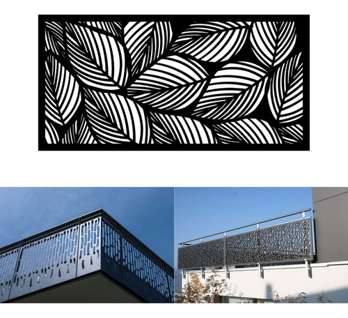 Chapa Decorativa Perforada Balcon Acero 100x50x1