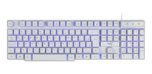 Teclado Gamer Vx Gaming Hydra Branco Led Azul Gth100ba