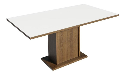 Mesa Madesa Retangular Tampo De Madeira 5275 - Rustic/branco