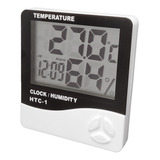 Termo Higrômetro Relógio Termômetro Sensor Umidade Digital 