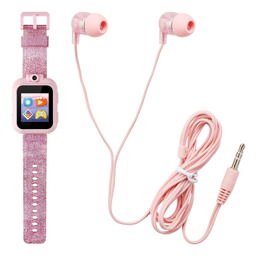 Reloj Inteligente P/niños Con Auriculares - Rosa Glitter