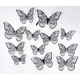 Mariposas Decorativas 3d Papel Pared Negro