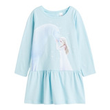 Vestido Nena Algodon H&m Manga Larga Disney Frozen C/etiquet