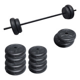 Kit Entrenamiento 30 Kg Fitness Gym | Mancuerna Barra Disco 