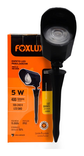 Luminária Espeto Led Para Jardim 3000k Prova  D'água Foxlux