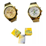 Reloj Hombre Salco Japan Quartz Análogo Gold Acero + Estuche