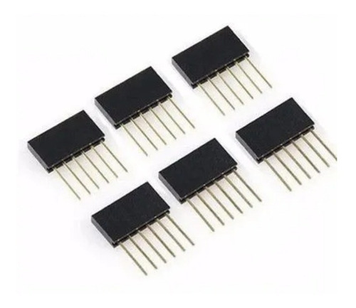 Pack 10 Tiras De 6 Pines Hembra De 2.54mm Arduino Pic Rectos