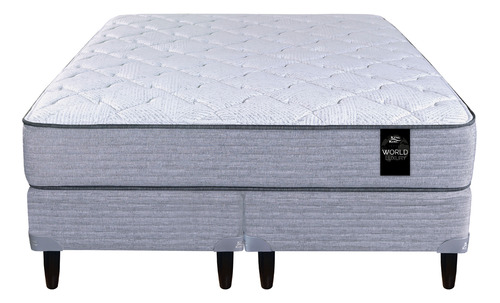 King Koil World Luxury Bradley Conjunto Sommier Súper King De 200x200cm De Resortes Color Blanco/gris 