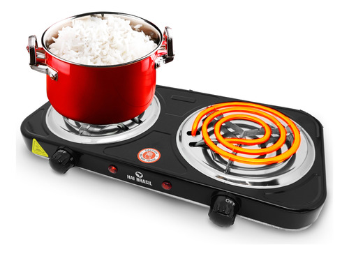 Fogareiro Cooktop Elétrico Mesa 2 Bocas 220v Fogão Portátil