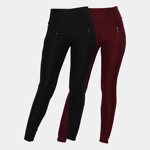 Kit 2 Calça Legging Feminina Leg Montaria Gorgurinho Bolso