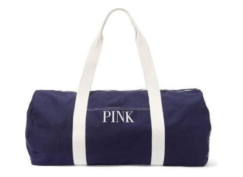 Mochila Gym Bag Duffle Canvas Victoria's Secret Pink Azul