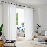 Cortinas Blancas Con Rayas Verticales 2panos 145x220cm