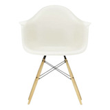 Silla Con Apoyabrazos Eames Base Madera Estilo Nórdico Color De La Estructura De La Silla Blanco