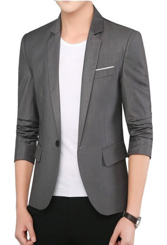 Saco Blazer Hombre Negro Casual Moda Caballero Slim Fit