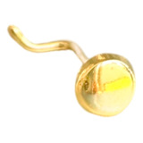 Piercing Nariz Tachuela Curvo Perfo 2.5mm 100% Oro Puro 10k