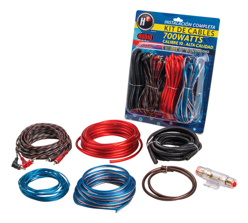 Kit De Cables Woofer Instalacion Amplificador Cal 10 700w