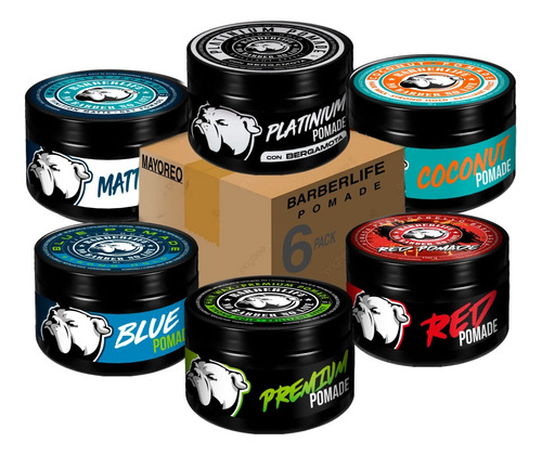 6 Ceras Pomades Barberlife Para Fijación De cabello