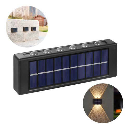 Kit 2 Luminária Parede Arandela Externa Led Solar Luz 12