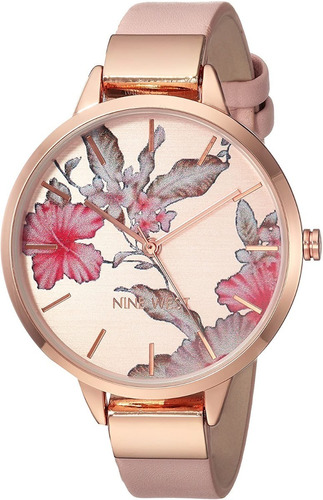 Nine West | Reloj Mujer | Nw/2044rgpk | Original Color De La Correa Rosa Color Del Bisel Rosa/dorado Color Del Fondo Rosa