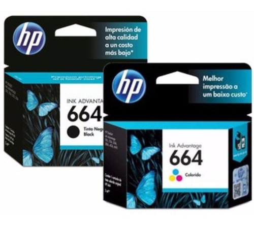 Combo Cartuchos Hp 664 Neg+col Original 2135 4538 4535 3775 