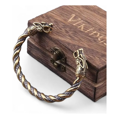 Pulsera De Lujo Hombre Dragón Nórdico Vikingo Caja Vikings | Meses sin interés