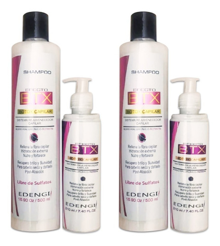 2 Btx Capilar Shampoo Y 2 Mascarilla Edengi Post Alisado