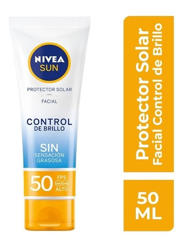 Nivea Protector Solar Facial Control De Brillo Fps 50+ 50ml