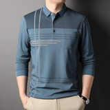 2024 Autumn Men's Long-sleeved Lapel Polo Casual Shirt