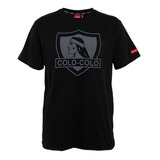 Polera Colo Colo Urbano Negra Escudo Gris