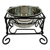 Yml Wrought Iron Stand With Single Stainless Steel Feeder Bo