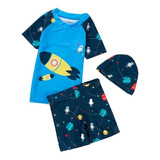 Traje De Baño Niño Estampado De Planetas