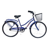 Bicicleta Paseo Femenina Kelinbike Full R26 Frenos V-brakes Color Azul Con Pie De Apoyo  