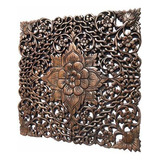 Asiana Home Decor Wall Art- Flor De Loto Con Placa De Madera