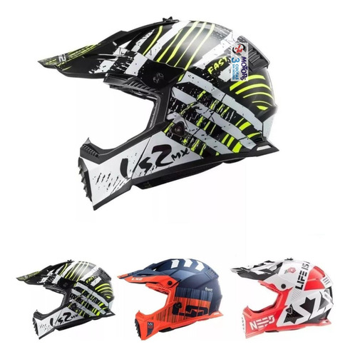 Jm Casco Motocross Mx Ls2 437 Evo Fast Verve Xcode Block