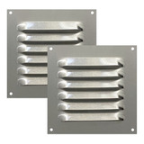 Kit 2 Grades De Ventilação Quadrada De Alumínio Itc 15x15cm