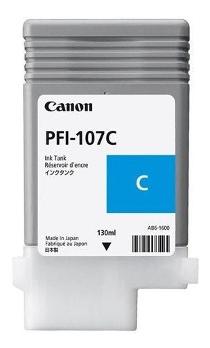 Tinta Canon Imageprograf Ipf670 Cyan Pfi-107c 130ml