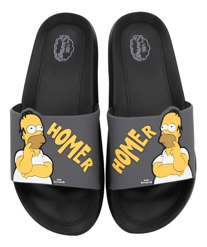 Sandalias Los Simpson Homero Color Azul Tipo Slide