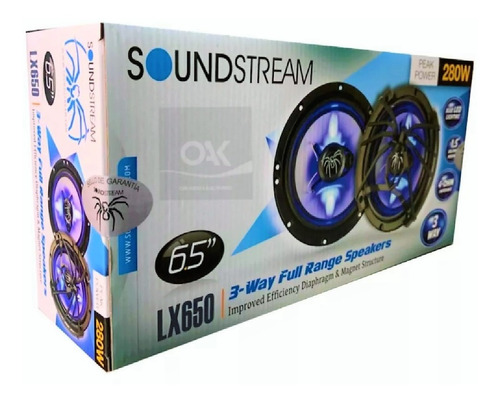 Bocinas Soundstream Lx650 6.5 Iluminacion Led 280w Mod 2019