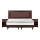 Cama Europea 2,0 Plazas Rosen Classique + Muebles Rachel