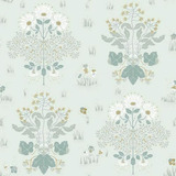 Papel Pintado Adhesivo Boho Heroad - Floral Beige Y Verde Sa