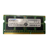 Memória Crucial 4gb Ddr3 1066 Pc3 8500s Note Macbook (1885)#